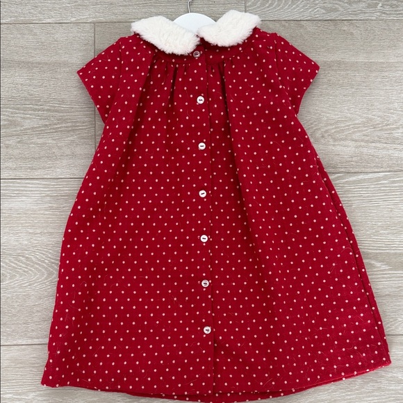 bella bliss Red Polka Dot Dress with White Collar - Picture 3 of 3